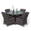 Karas 4 - Person Wicker Patio Dining Set with Round Table , Cushions Included