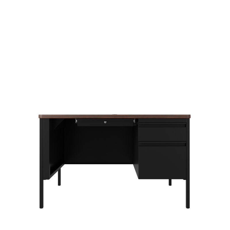 Bureau simple Alberto, Noir / Noyer