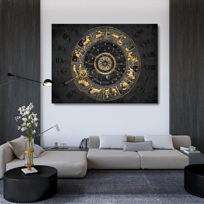 Bungalow Rose Jeffries, Oliver Gallery Wrapped Canvas Art Titled: Zodiac Calendar II