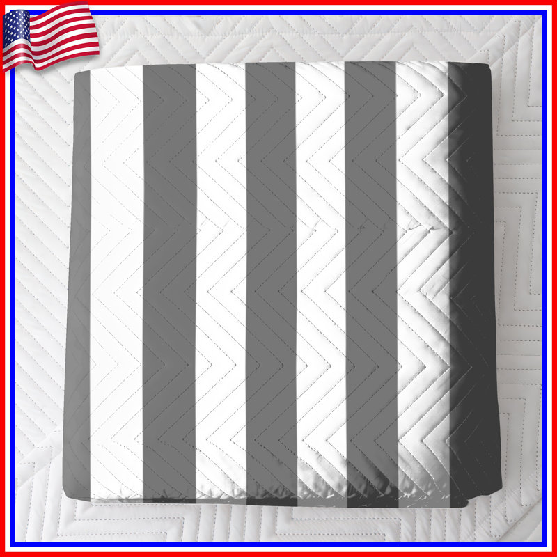 Gray White Striped Bedding Striped Bedspread Pattern, Full / Double