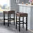 Backless Brown Faux  Leather Counter Stool