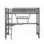 Lit simple en métal et en panneau de fibres à densité moyenne avec bureau et tablette - aucun sommier nécessaire, robuste et peu encombrant-182341764-182341766