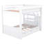 Lit superposé blanc peu encombrant avec rangement: escalier, table de chevet, 3 tiroirs - Rangements de qualité de fabrication: durabilité à long terme