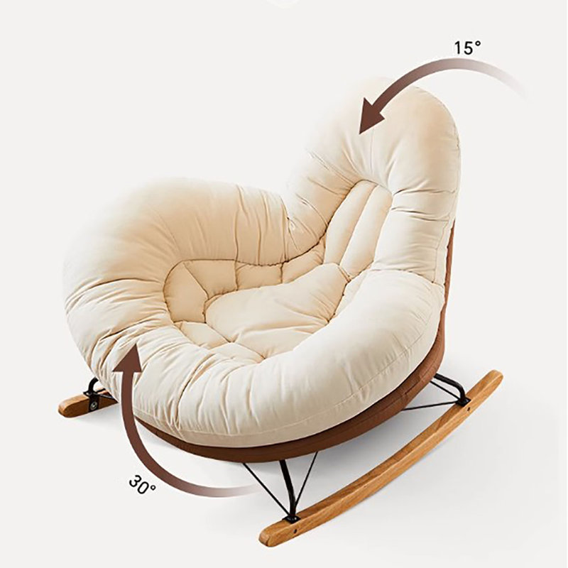 Chaise berçante simple à bascule, Café noir