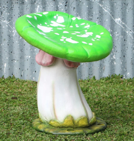Jahmon Single Mushroom Stool Over Sized Statue, Green