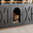 Litter Box Enclosure for 2 Cats with Scratch Pad, Hidden Litter Box Furniture with Storage Cabinet & Open Shelves-136182358