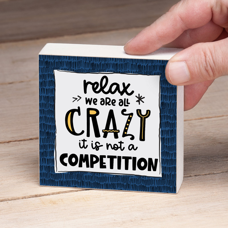 Panneau «I'm All Crazy» en bois