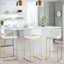 Tabouret de bar contemporain à dossier haut de 76 cm (30 po) en acier doré - Ensemble de 3-1148580920-1148580922