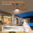 6 Blade Solid Wood Ceiling Fan With Light,modern Decorative Design-1641293015