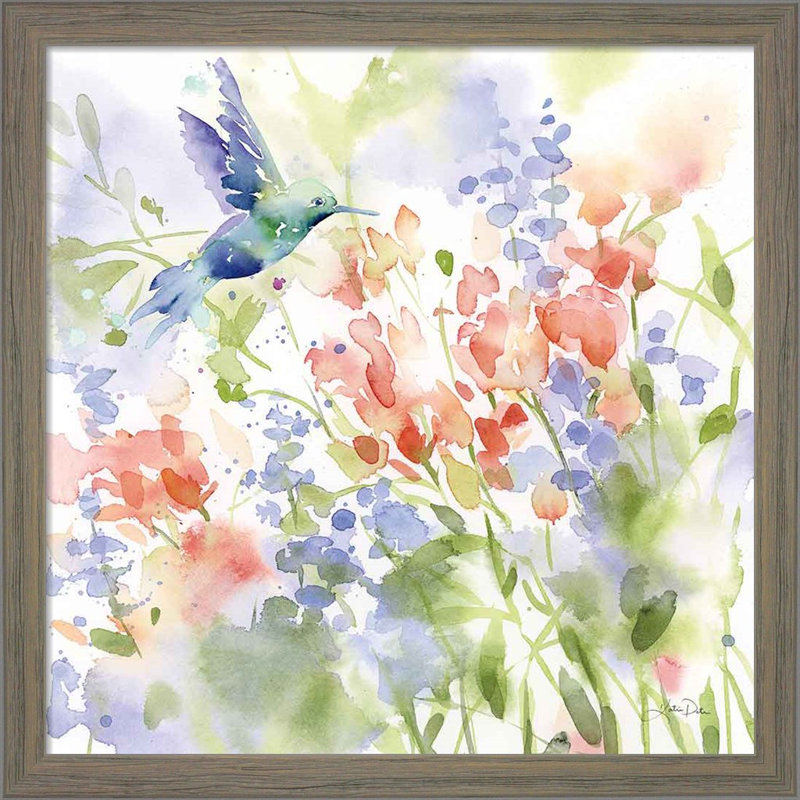 «Hummingbird Meadow» par Katrina Pete, art mural encadré