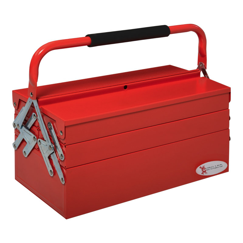 Meadowtail 5 Tray Metal Tool Box with Durable Steel Frame and Portable Design.