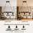 3 - Light Industrial Billiard Ball Dimmable Linear Chandelier with Amber Glass Shades