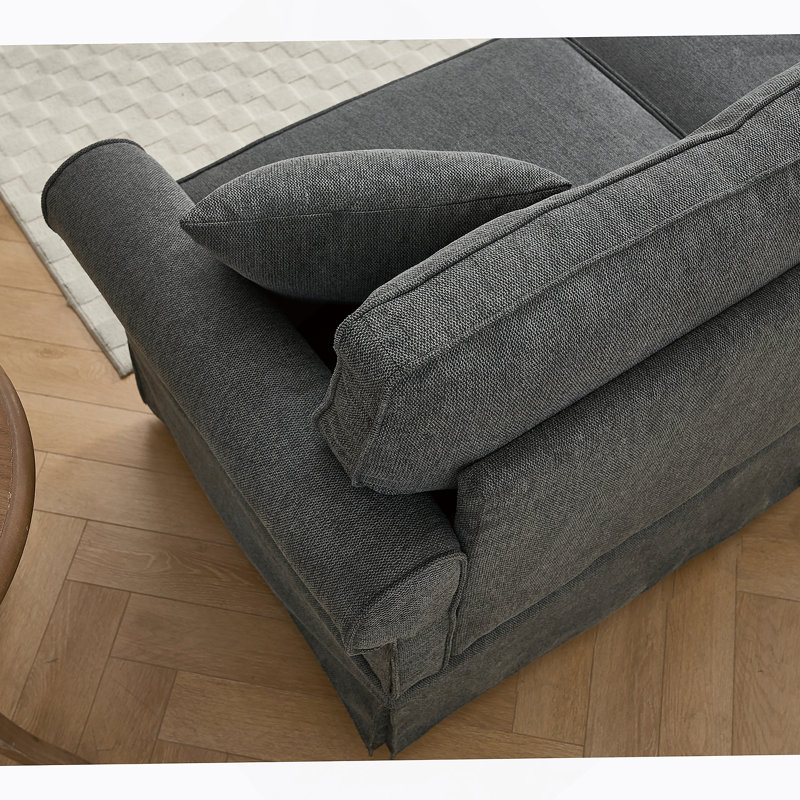 Ensemble de canapé modulaire polyvalent avec revêtement en lin doux et accoudoirs roulés