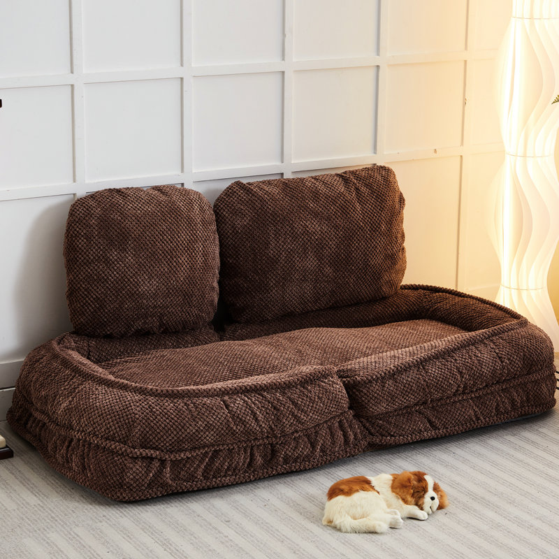 Moderne, confortable, ajustable, 5 positions, peu encombrant, coton haut dossier brun et élastique, Brown