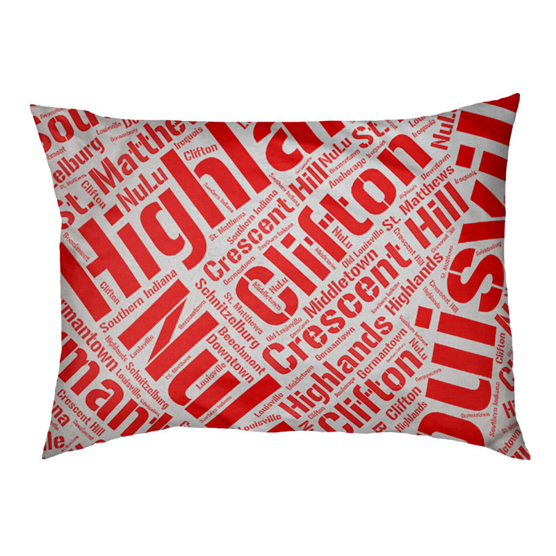 Coussin de chien « districts », Rouge, Grand (l 40 po x P 30 po x H 14 po), Louisville