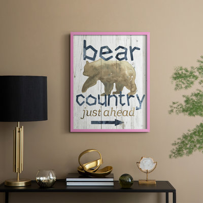 «Bear Country», reproduction encadrée - bois massif