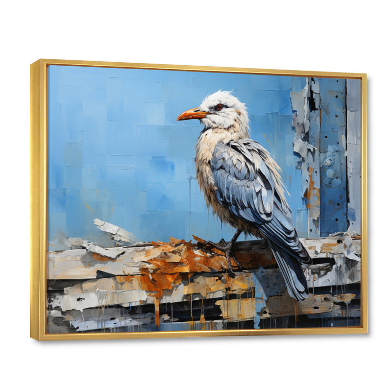 Collage de gardes-côtes Seagull, H 30 po x l 40 po x P 1,5 po, Cadre flottant doré