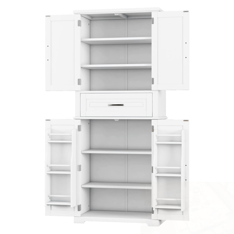 Armoire avec tiroir et tablette réglable Gakona, Blanc