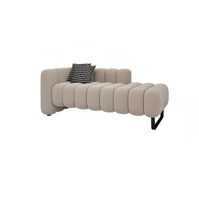 Banc rembourré en tissu