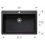 Liven SILGRANIT 21" L x 20.5" W Single Basin Drop-In/Undermount Kitchen Sink-92284230