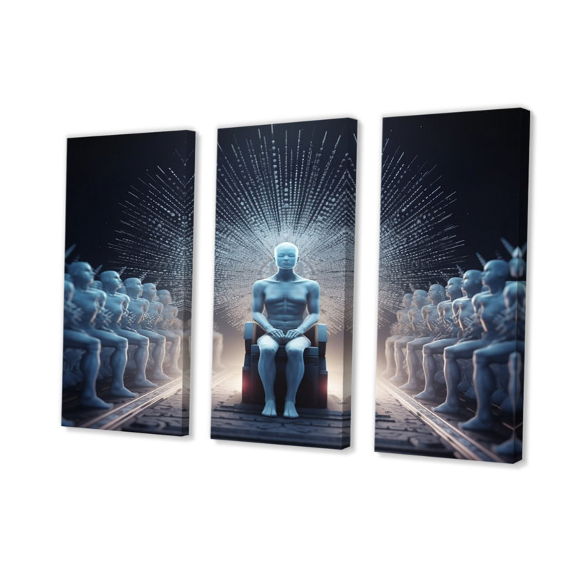 AI Consciousness - Ensemble de décoration murale robot, H 32 po x l 48 po x P 1 po