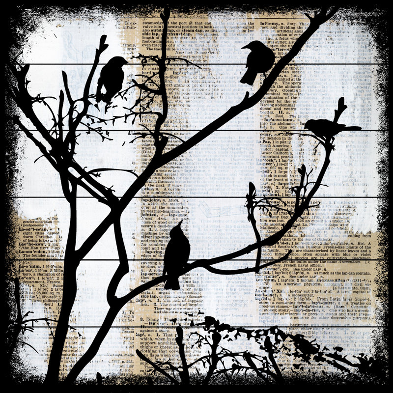 Bird Committee 1 Piece Painting, 61 cm H x 61 cm W x 4 cm D