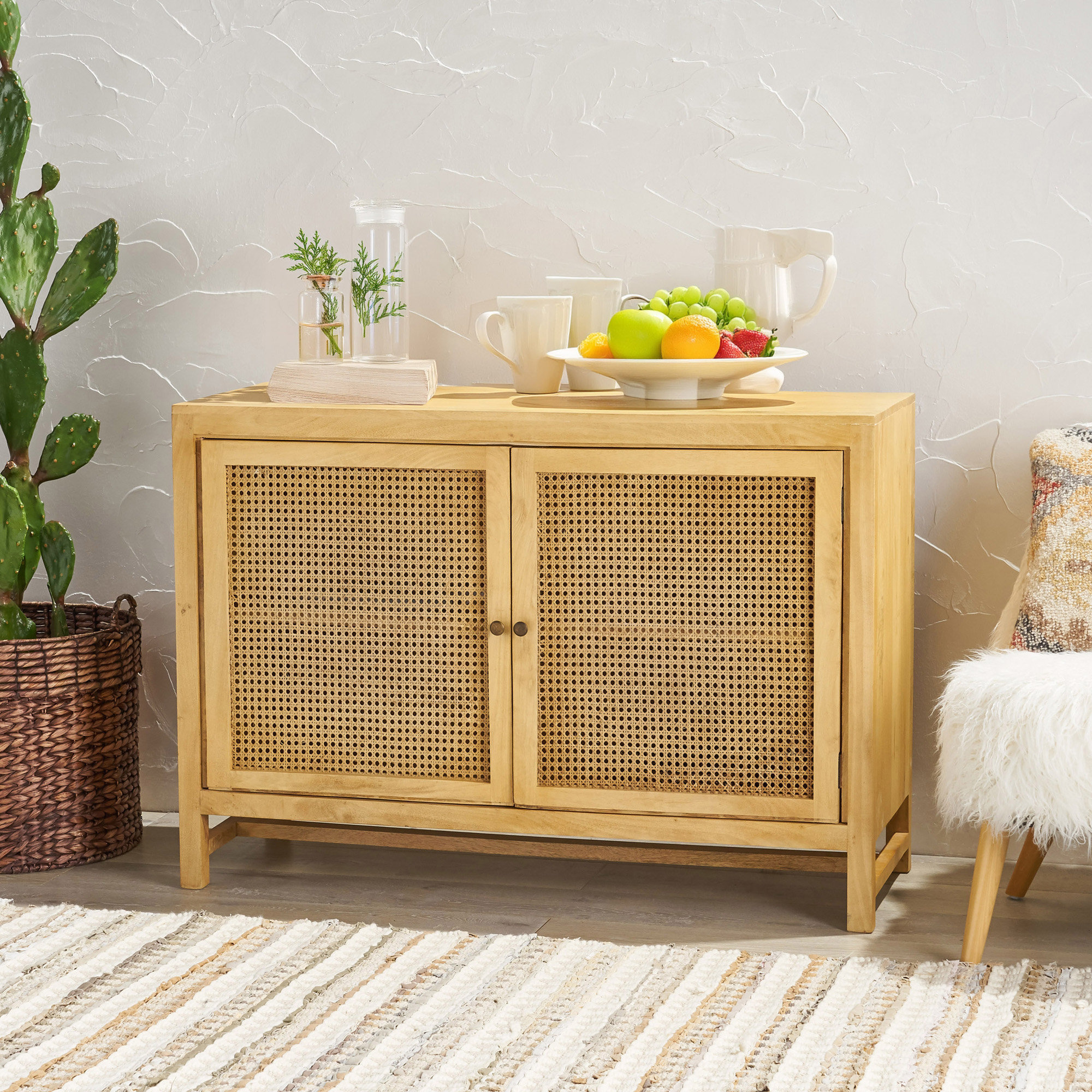 Bayou Breeze Solid Wood Accent Cabinet | Wayfair