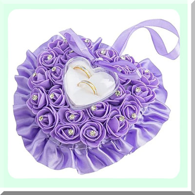 Heart-Shaped Wedding Ring Pillow for Ceremonies