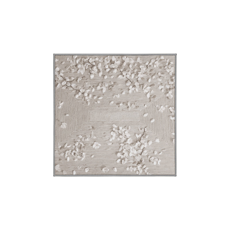 Machine Washable Gray Area Rug, Square 6'