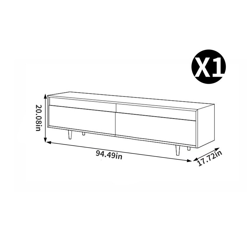 Meuble télé minimaliste de style italien, 94.49"