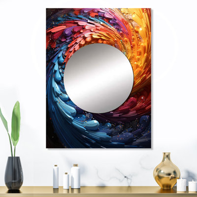 Solitary spiral colorful Arc rainbow II - Abstract Spirals Wall Mirror, Modern Decorative Mirror, Printed Metal Art