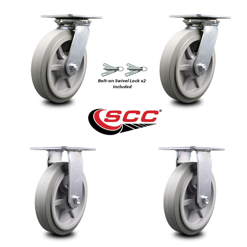 4-Piece Thermoplastic Rubber Caster Set