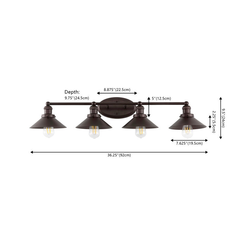 Éclairage pour meuble-lavabo en métal Bagatelle, Bronze frotté à l'huile, 4