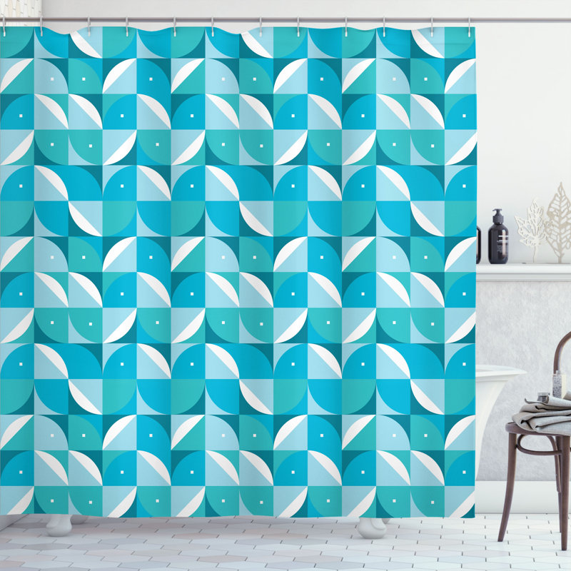 Ewing Abstract Shower Curtain with Hooks Included, 69" W x 75" L
