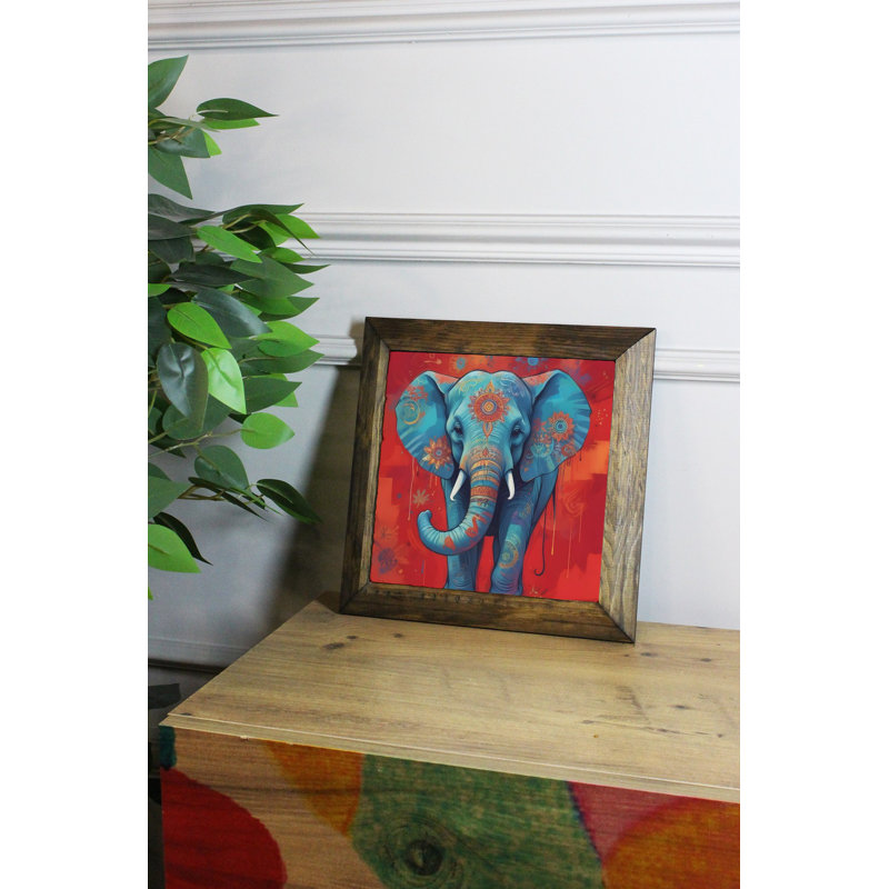 Elegant Decorative Framed Painting, 100% Stone Art, 6.1 x 6.1 Inches | Premium Wooden Frame, Thickness: 0.8 Inches | UV Printed for Vibrant Colors | Perfect for Home Décor, Living Room & Office Accent