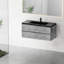 Meuble-lavabo de 48 po avec lavabo et lavabo en quartz, meuble moderne gris. Tiroirs à fermeture en douceur pour une armoire de bain sophistiquée, gris.