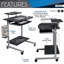 Bureau d'ordinateur compact Techni Mobile - Station de travail mobile compacte avec rangement