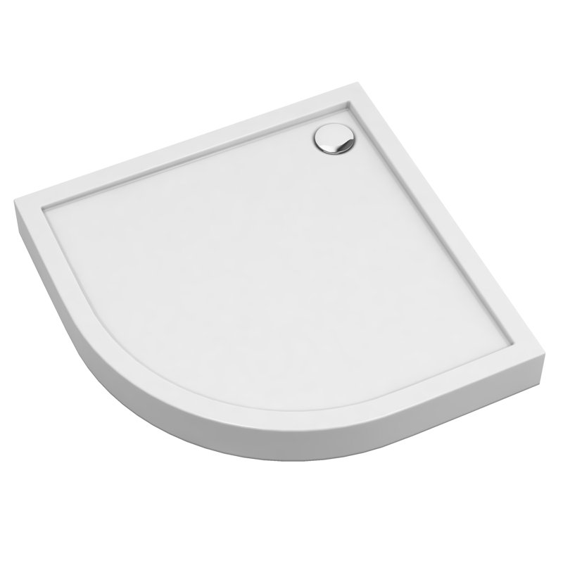LaMoure Plastic Standard Shower Tray - White, 12cm H x 80cm W x 80cm D