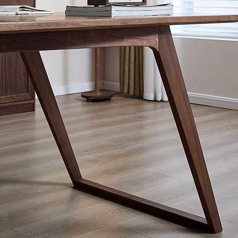 Loon Peak Modern Solid Walnut Wood Rectangular Writing Desk - Wayfair ...