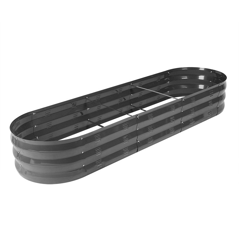 Lit de jardin surélevé en métal Hal P 67 po x l 20 po x H 10 po. Gris, Gris, 1