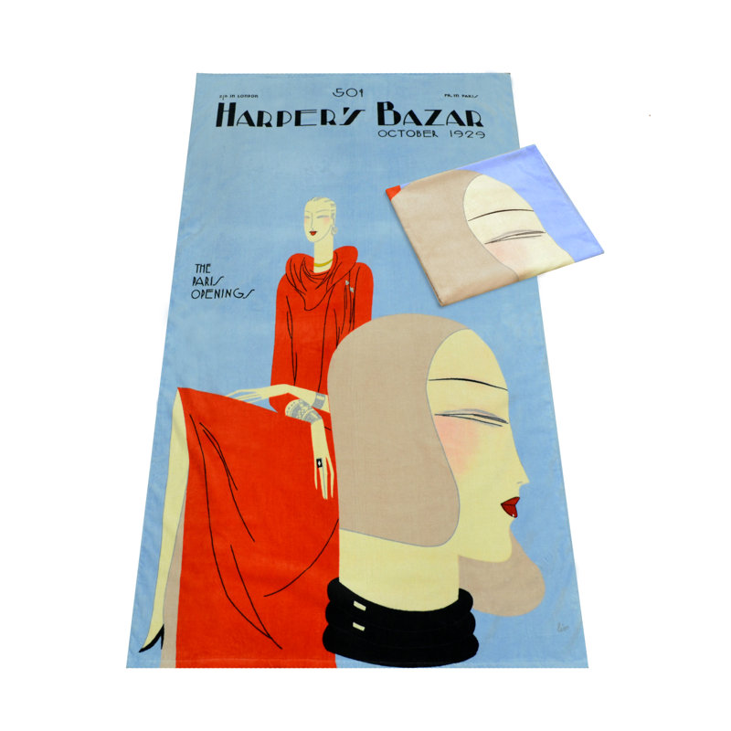 Harper's Bazaar Cotton Midweight Beach Towel