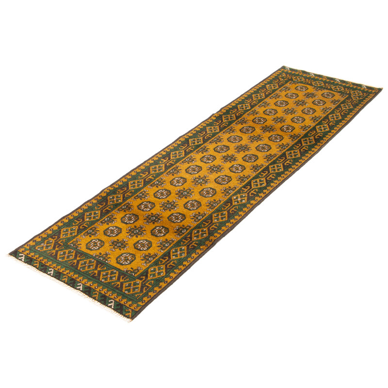 Tapis brun clair en laine noué à la main de conception unique 2 pi 8 po x 9 pi 6 po Kargahi