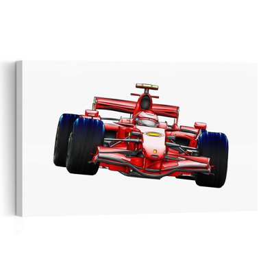 Red Formula Racer Contemporary Wall Art Print