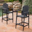 Ensemble de 2 tabourets de bar d'extérieur en bois d'acacia Adirondack, gris foncé, durables et élégants pour le patio et le jardin