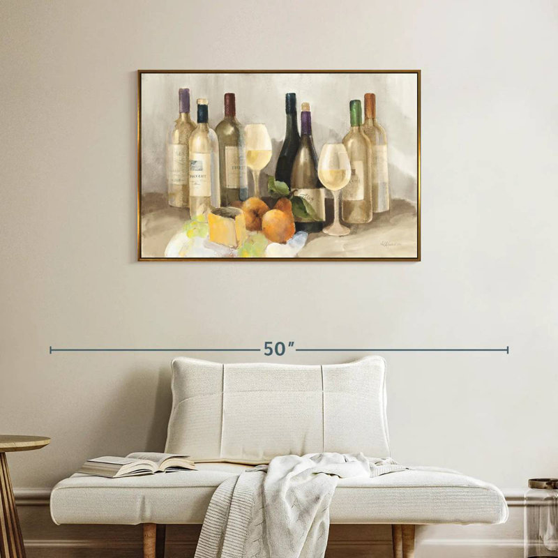 Vin et fruit II - lumière, Cadre flottant doré, 37 po x 25 po