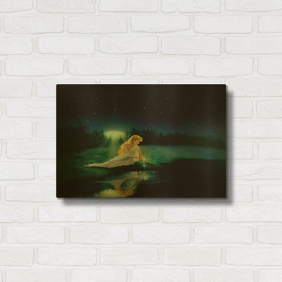 « Eaux brillantes » de Kirk Reinert, tableau mural en métal doré, 61 x 41 cm