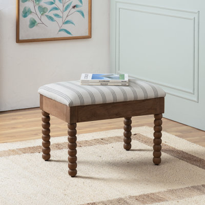 Artisan 18"H Upholstered Stool with Wooden Legs
