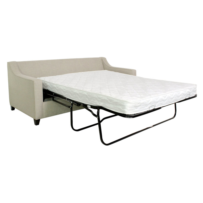 Clark 82" Square Arm Sofa Bed Sleeper with Reversible Cushions, Empire Mahogany, Innerspring, Antic Navy