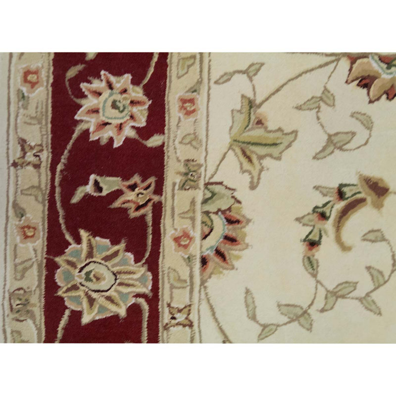 Tapis beige / vin de haute qualité noué à la main