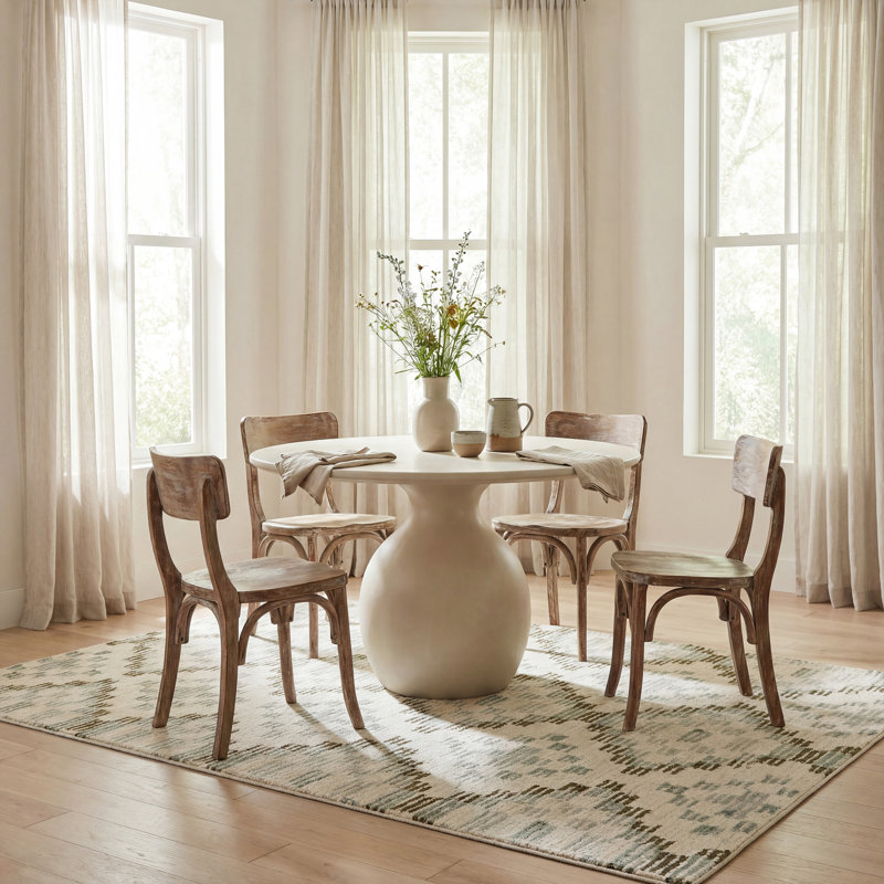 Diamond Cove Green Machine Washable Rug, Green, Rectangle 6' x 9'